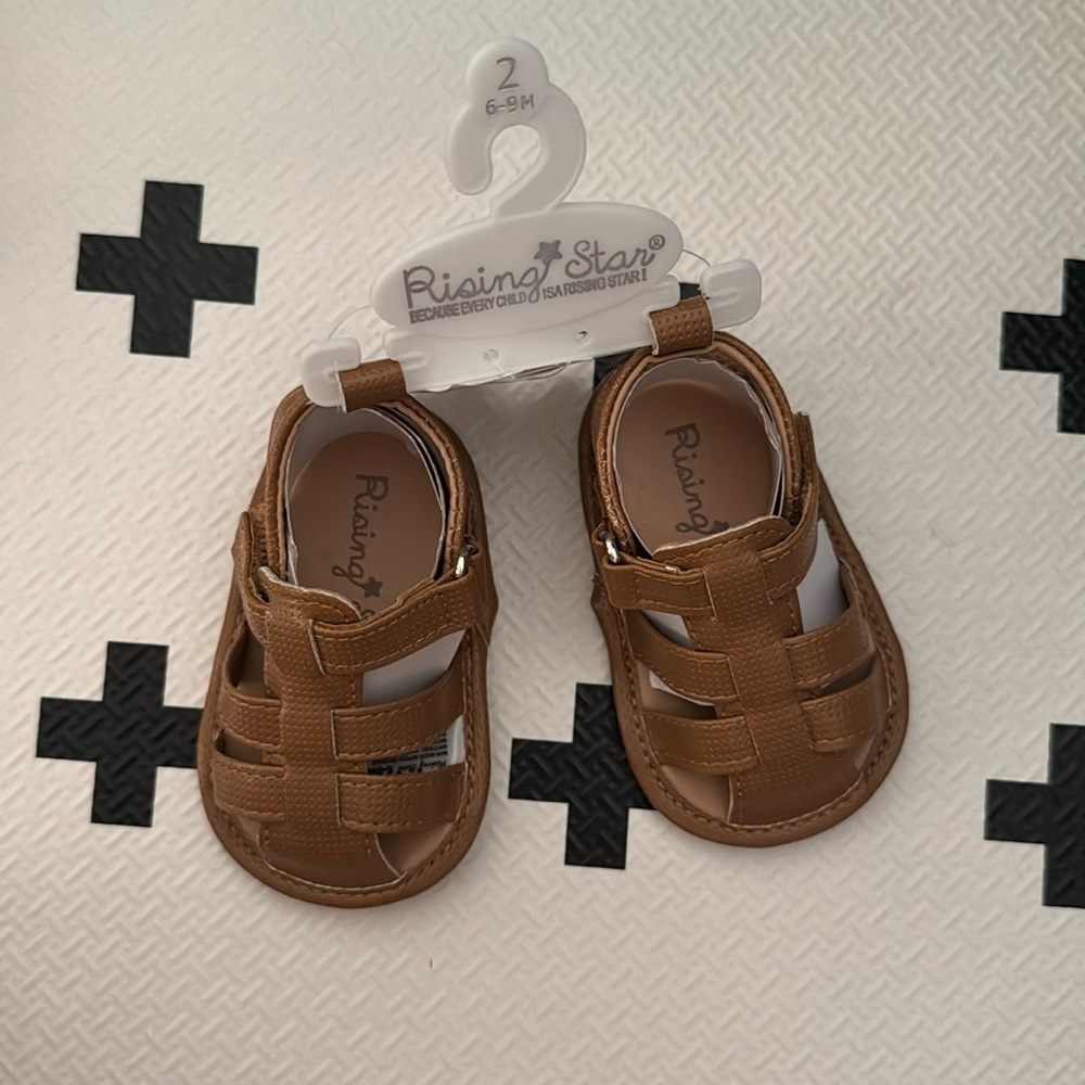 Rising star 6-9m brown fisherman infant sandals